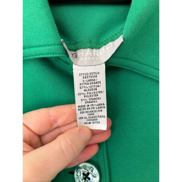 NWT Sag Harbor Sport Solid Green Sport Jacket Button Up Size XL Cotton - Picture 7 of 8